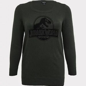 Torrid jurrasic world pullover sweater novelty oversized tunic length